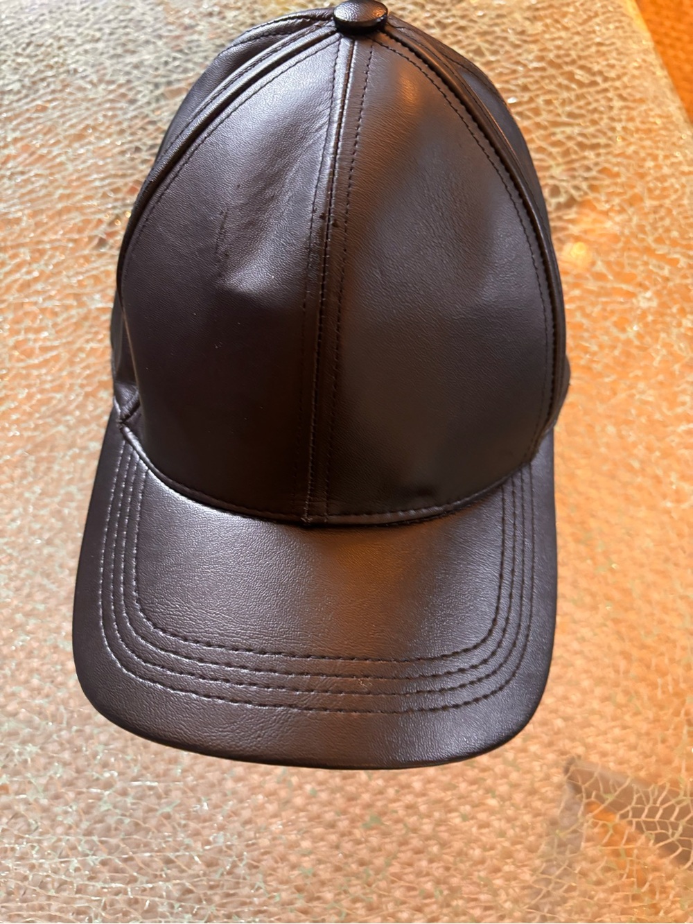 Genuine Leather Baseball Cap - Black Unisex